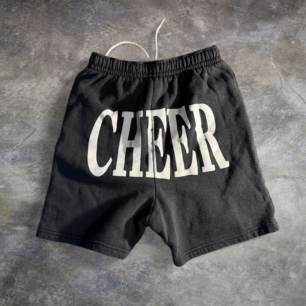 Augusta Sportswear Black "CHEER" Sweat Shorts Made in USA Adult Small